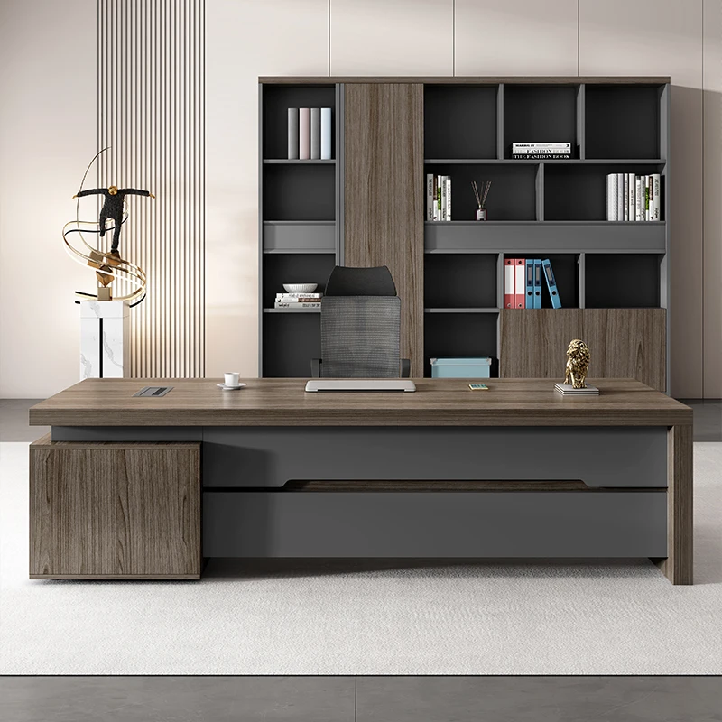 Minimalist Computer Office Desks With Drawers Luxury Wooden Manager Office Desks Corner Simple Design Furniture Scrivanie LLOD