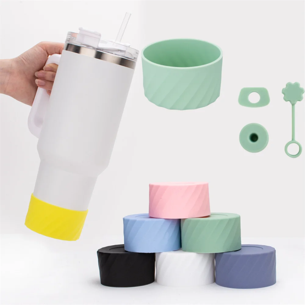 4Pcs Spill Proof Stopper Set for Cup Silicone Leak Straw Cover Cap 40oz 7cm Cups Boot Bottle Boot Sleeve Tumbler Accessories