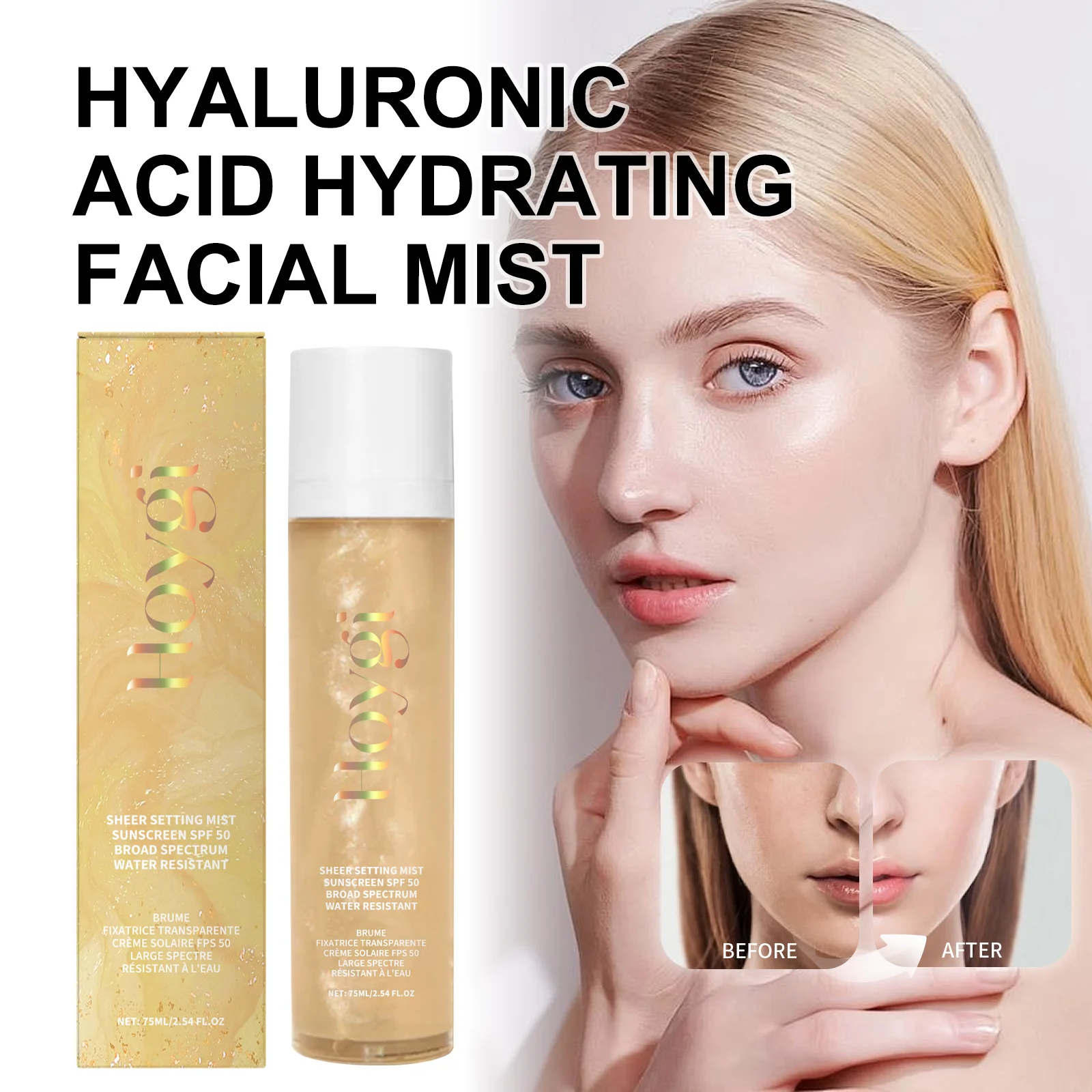 

Увлажняющий туман для лица с гиалуроновой кислотой, легкий увлажняющий спрей для чувствительной кожи, быстро впитывающий, нежирный, освежающий, усиление