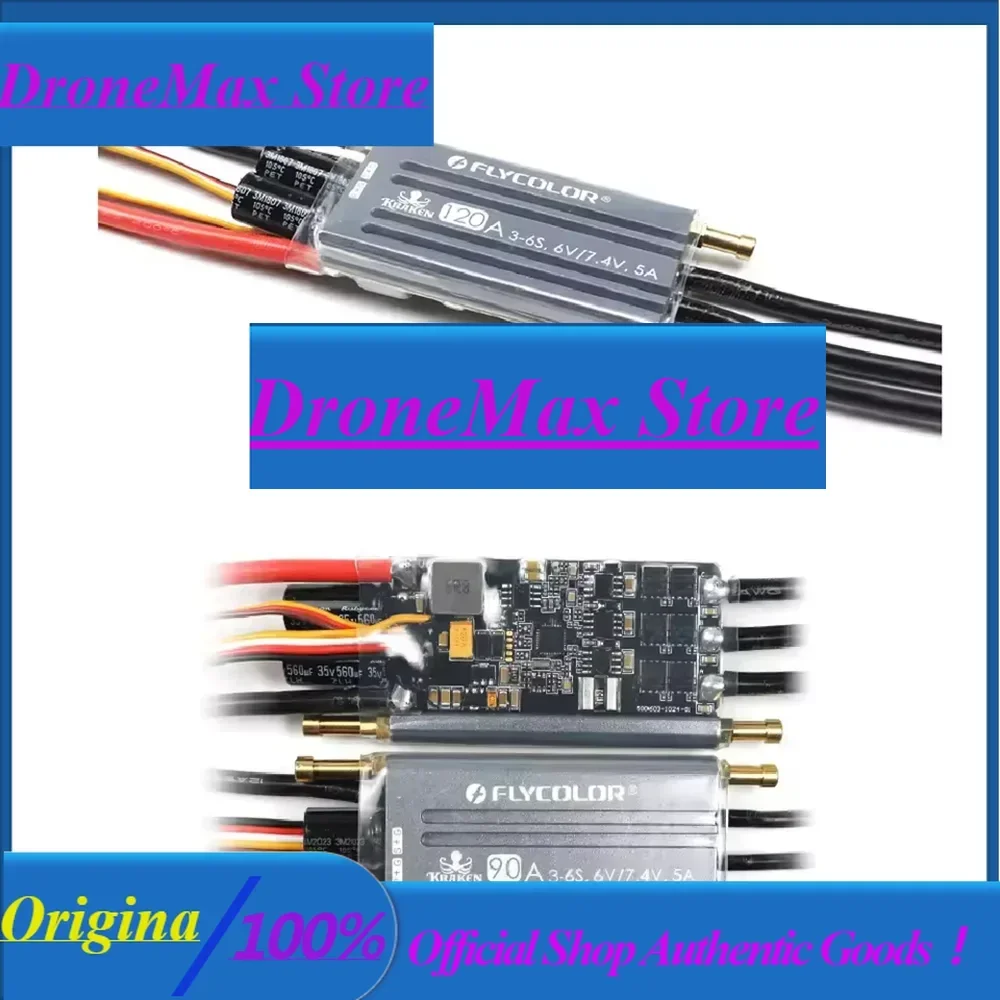 BoMassFLYCOLOR KREKEN Boat ESC 40A 60A 90A 120A 150A 180A Waterproof 3-6S 6V/7.4V BEC 2-way 32-bit Brushless Speed Controller Fo