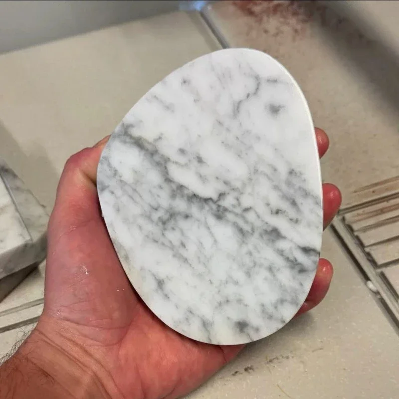 Nordic Minimalist Natural Marble Irregular Pull Handle French Style Wardrobe Cabinet Door Knob Commercial Glass Door Handle
