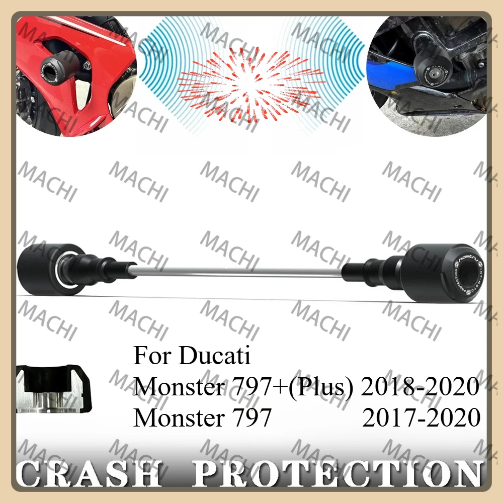 

Защита от столкновений мотоцикла для Ducati Monster 797 + Plus 2018-2020 Monster 797 2017-2020 Бобны Алюминиевый нейлон стекловолокно