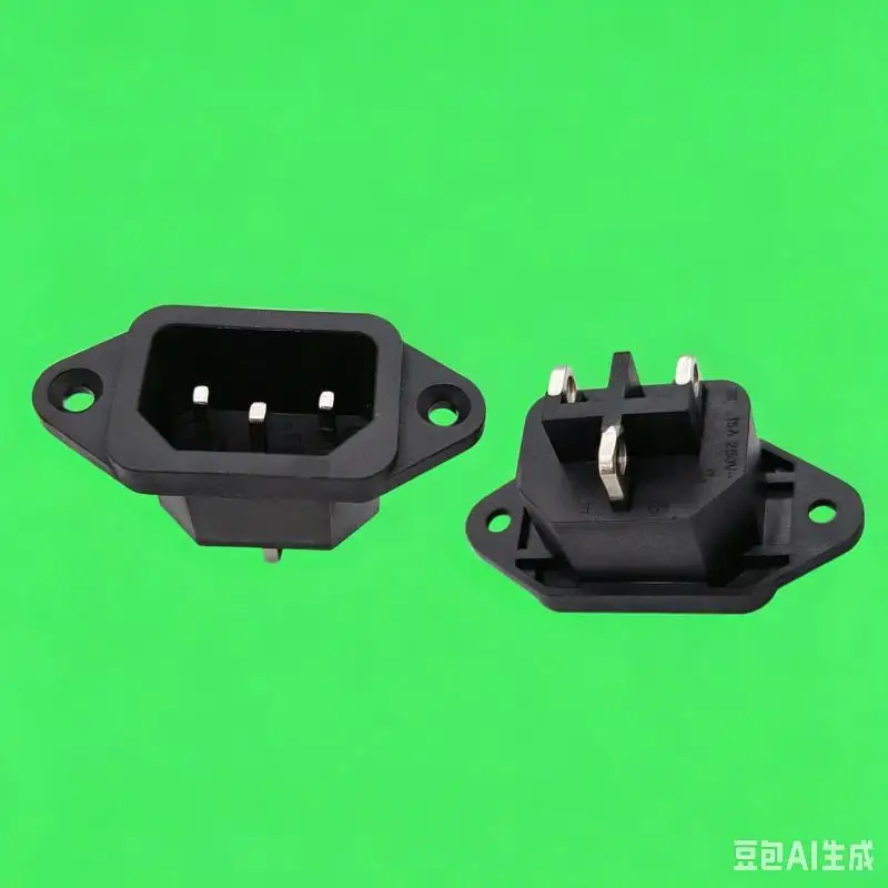 3 Pin IEC C14 AC Power Inlet Socket 15A 250V Flame Resistant Shell For Electronic Equipment DIY And Repair