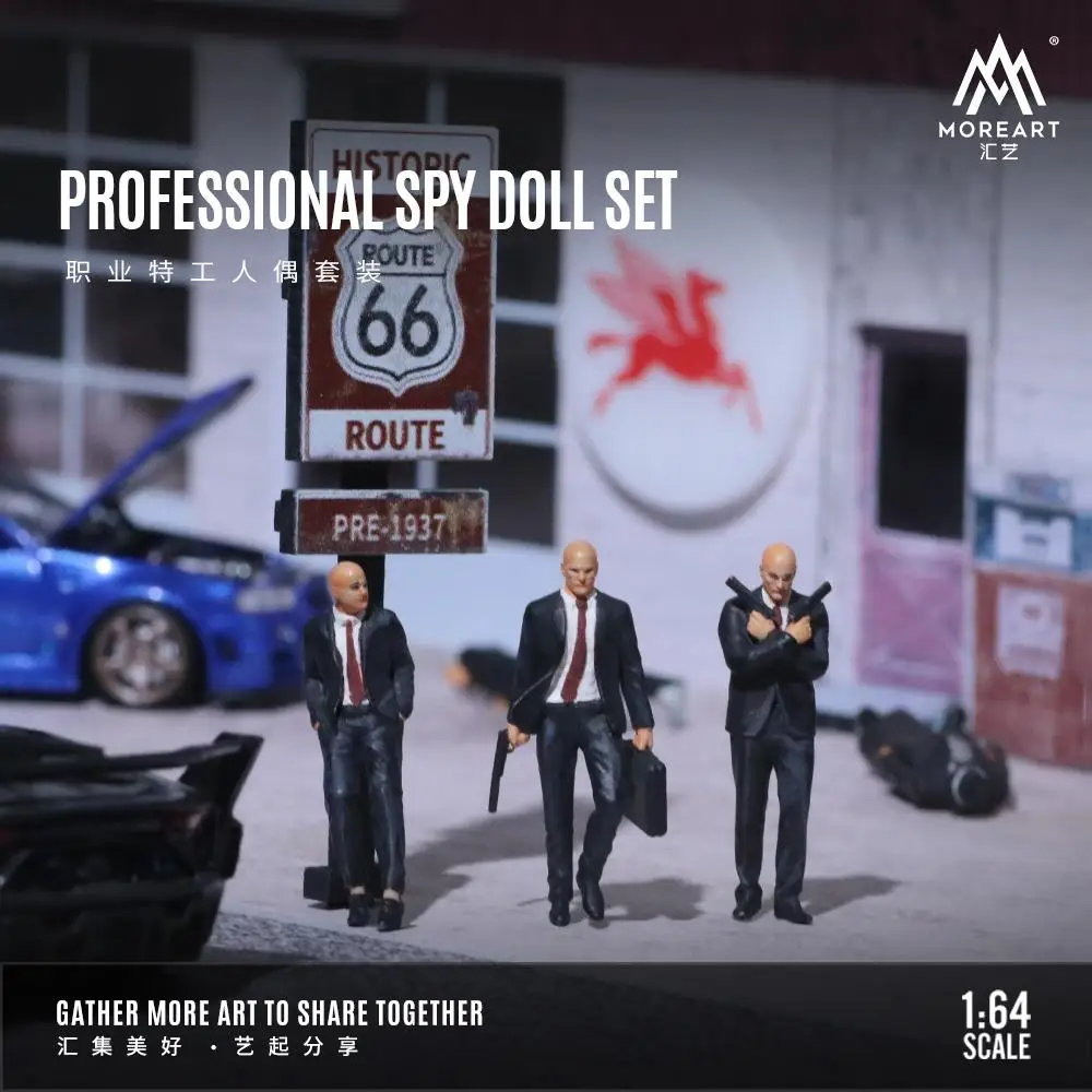 

2025 New 1:64 Scale Professional Agent Doll Set Resin DIY Handmade Painting Model Miniature Matching Scene Toy Festival Gift