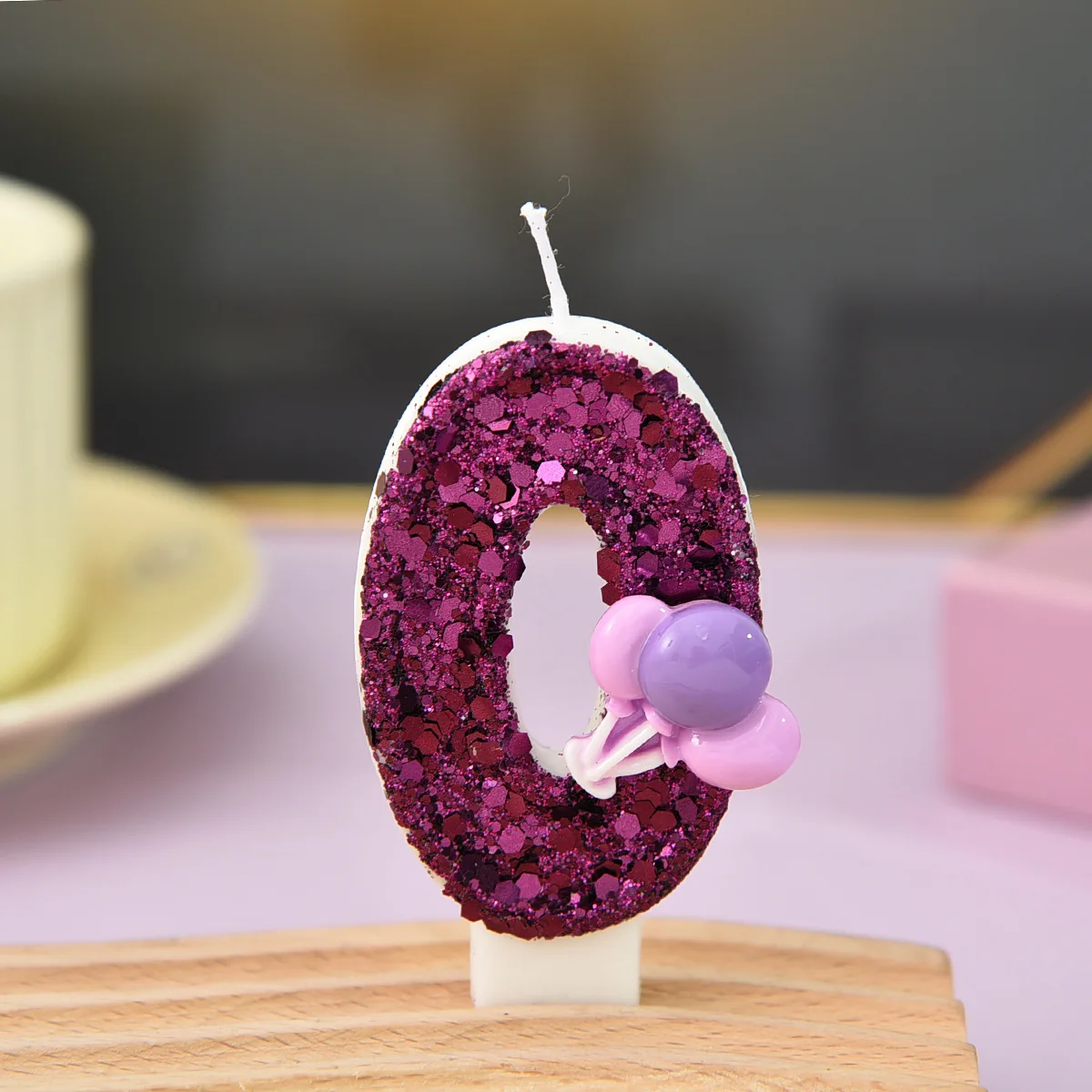 Purple powder balloon sticker digital birthday candles, wine red candles, party gifts, birthday and anniversary candles