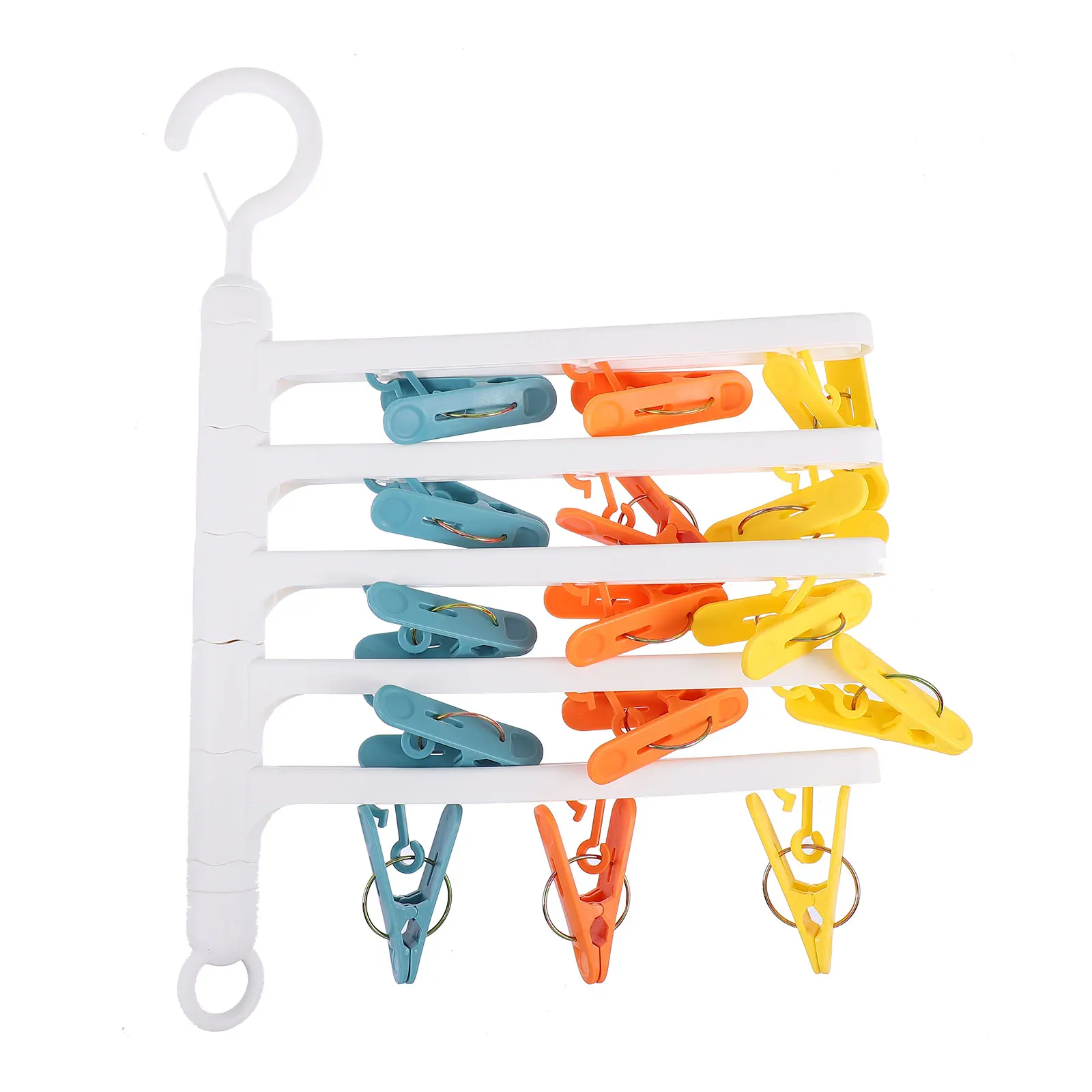 Estante de ropa giratorio de PP para el hogar, práctico Clip a prueba de viento, organizador de ropa para balcón, colgador de calcetines para el hogar, 1 Uds.