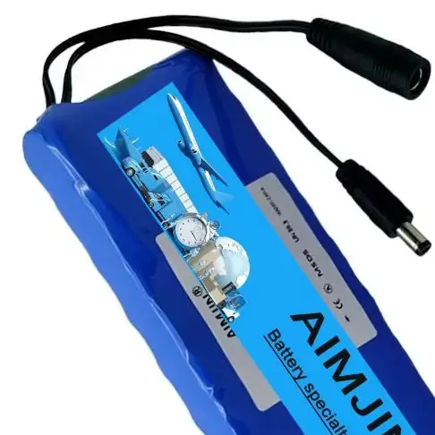 Lithium-ion 8000mAh 12V 3s3p with BMS battery pack 18650 ultra large capacity rechargeable battery+12.6V DC 2A charger