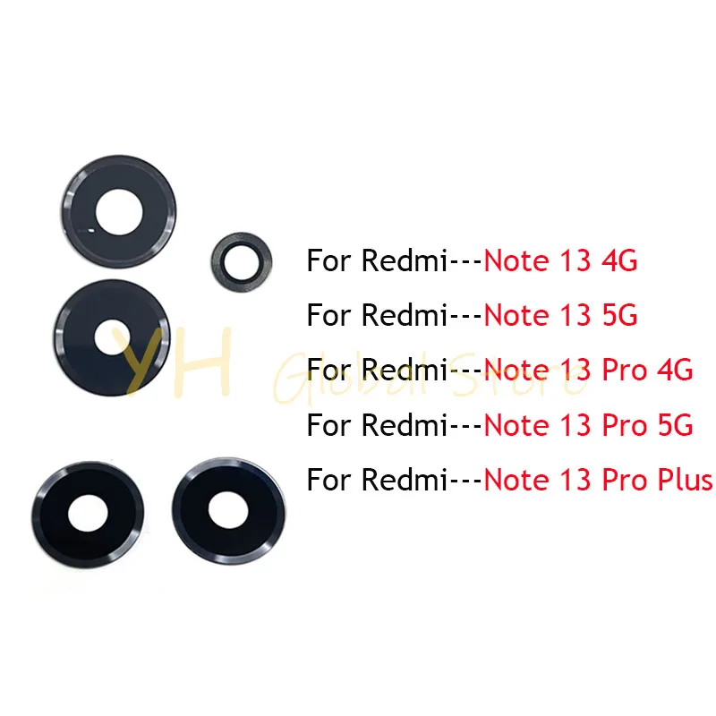 1Set For Xiaomi Redmi Note 13 Pro Plus 4G 5G Global Version Back Rear Camera Lens Glass Cover With Adhesive Sticker Repair Parts