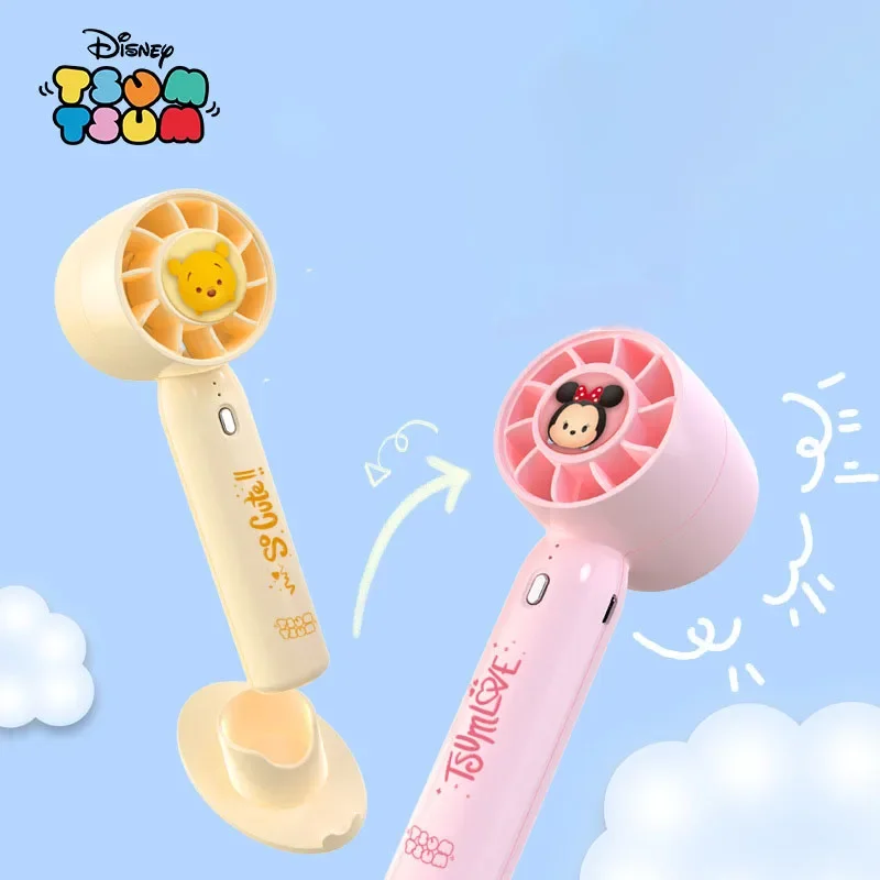 

Cartoon Mickey Minnie USP Desktop electric fan Kawaii Action Figure Winnie the Pooh Handheld mini electric fan Strawberry Bear