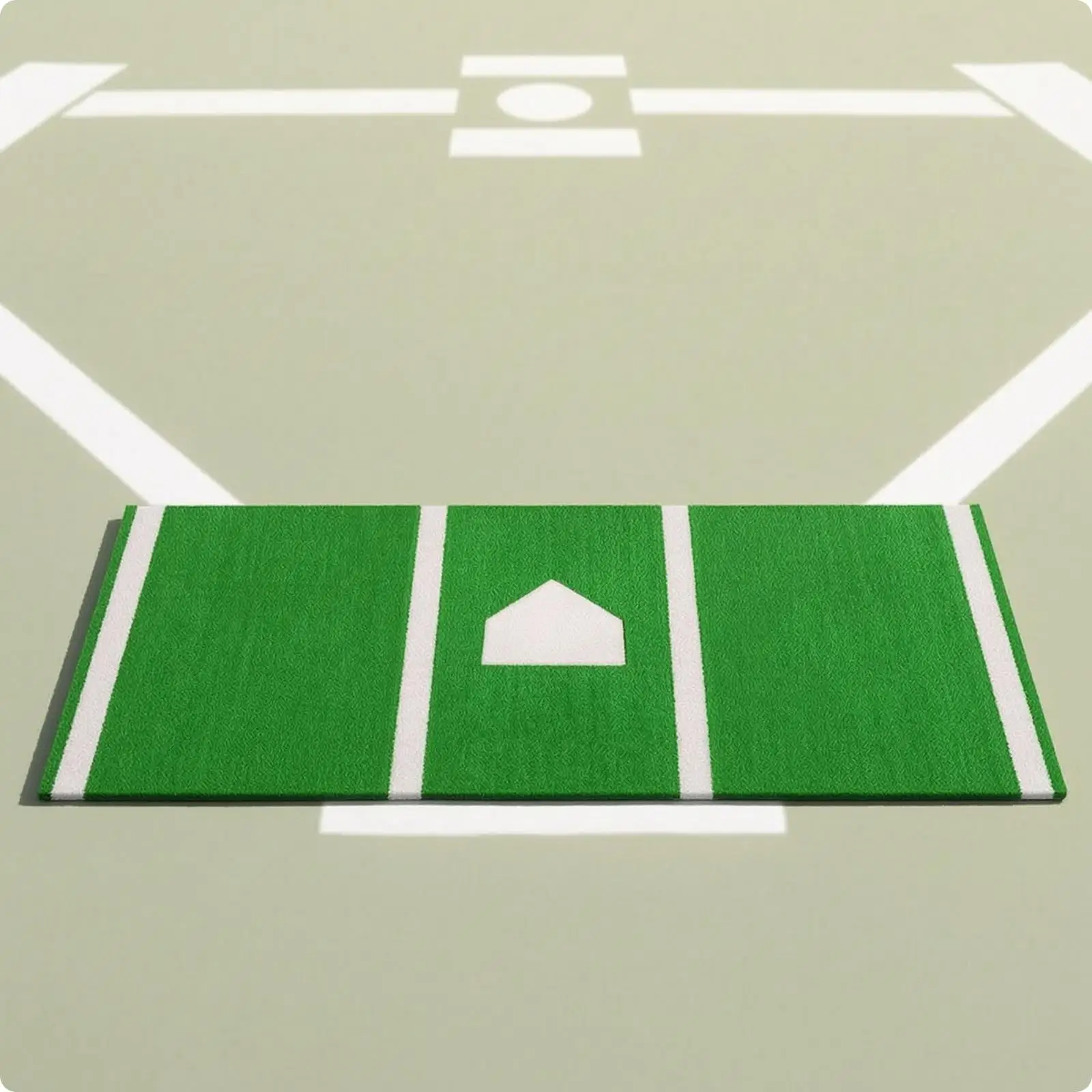 Baseball Hitting Mat with Home Board Turf Like Baseball Mat with Home Board Thick for Softball Athletes, Backyards