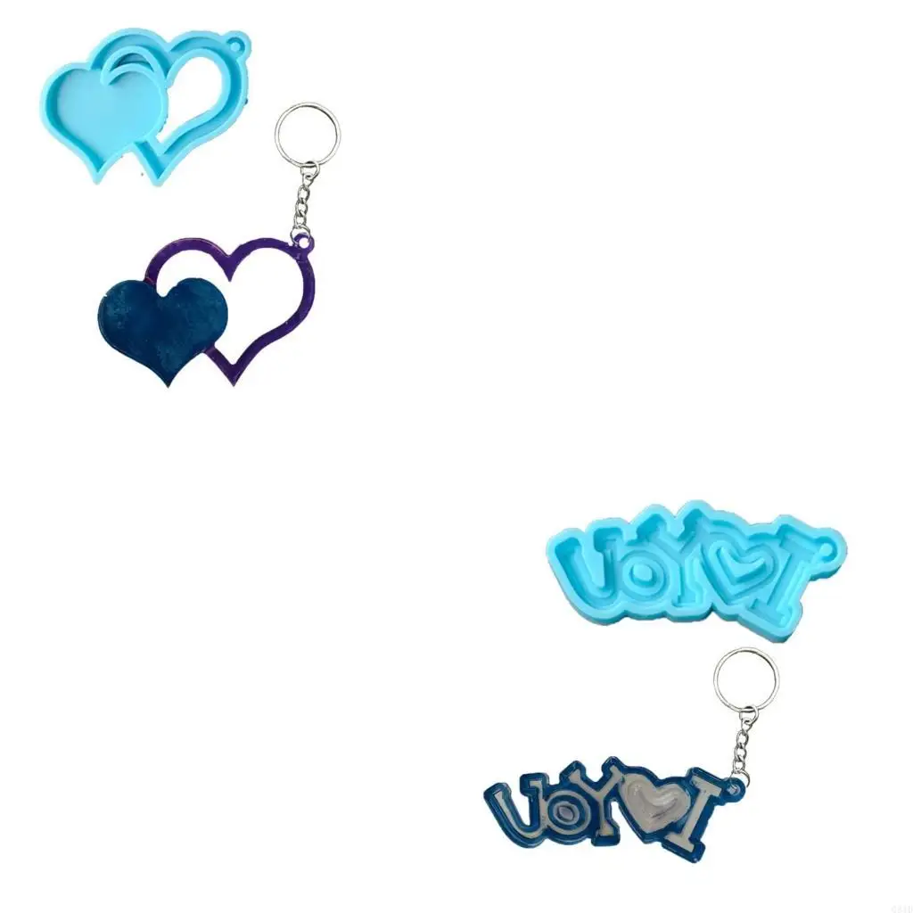 Valentine's Day Keychain Epoxy Resin Mold Necklace Pendants Silicone Mould DIY