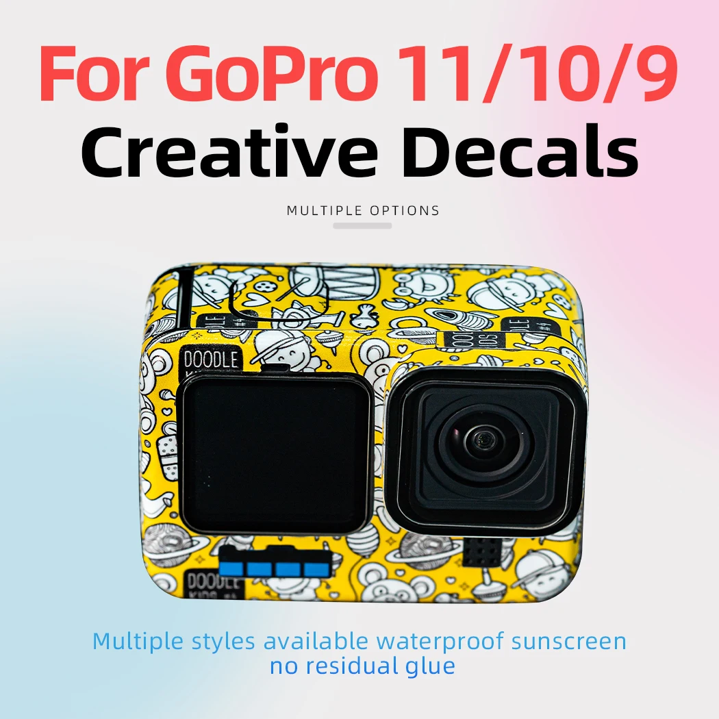 Dla GoPro 11/10/9 - Niestandardowe naklejki, folia ochronna, wodoodporne, odporne na zarysowania, dekoracyjne akcesoria do aparatu