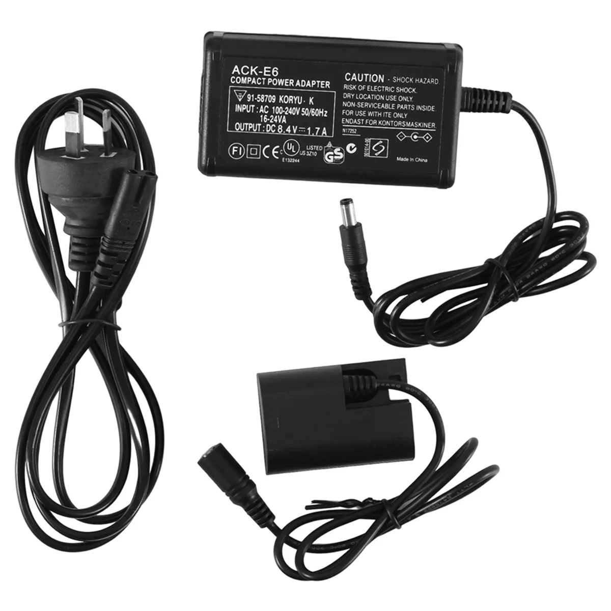 

Suitable for Canon 5D2 7D 6D 60D SLR External Power Adapter ACK-E6 DC Connector Charger-AU Plug