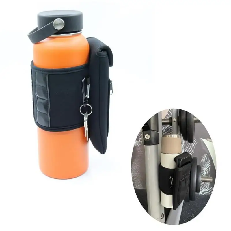 Water Bottle Bag holder Gym Water Bottle Sleeve Pouch with Phone Holder, Built-in Magnet for Easy Attachment to Metal Surface