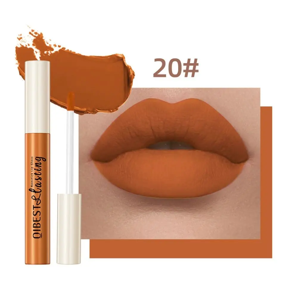 Sexy Women Red Lip Tint Non-Stick Cup Lipstick Foggy Waterproof Lip Gloss Velvet Matte Cosmetic Lip Glaze Summer Makeup