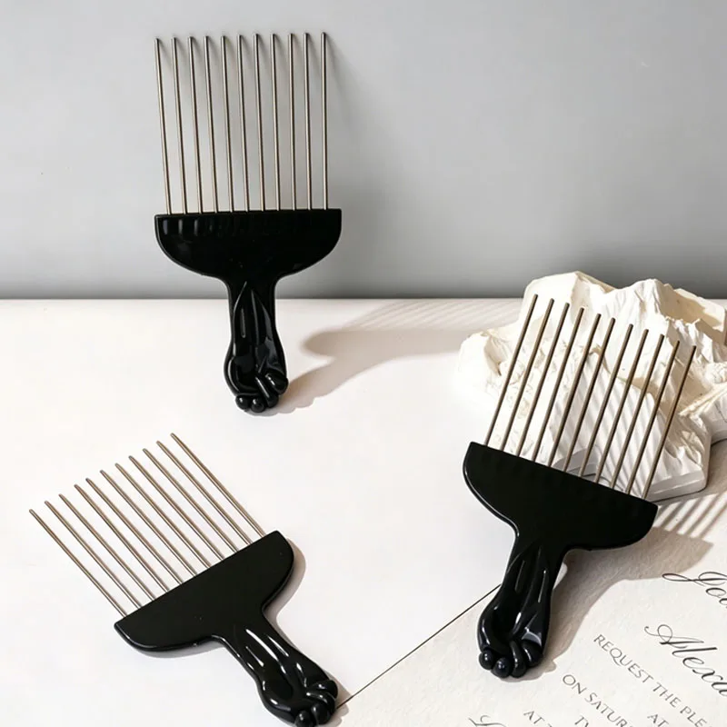New Professional Barber Comb Pick Hair Wide Teeth Afro Texture Comb Metal Salon Comb SZI15