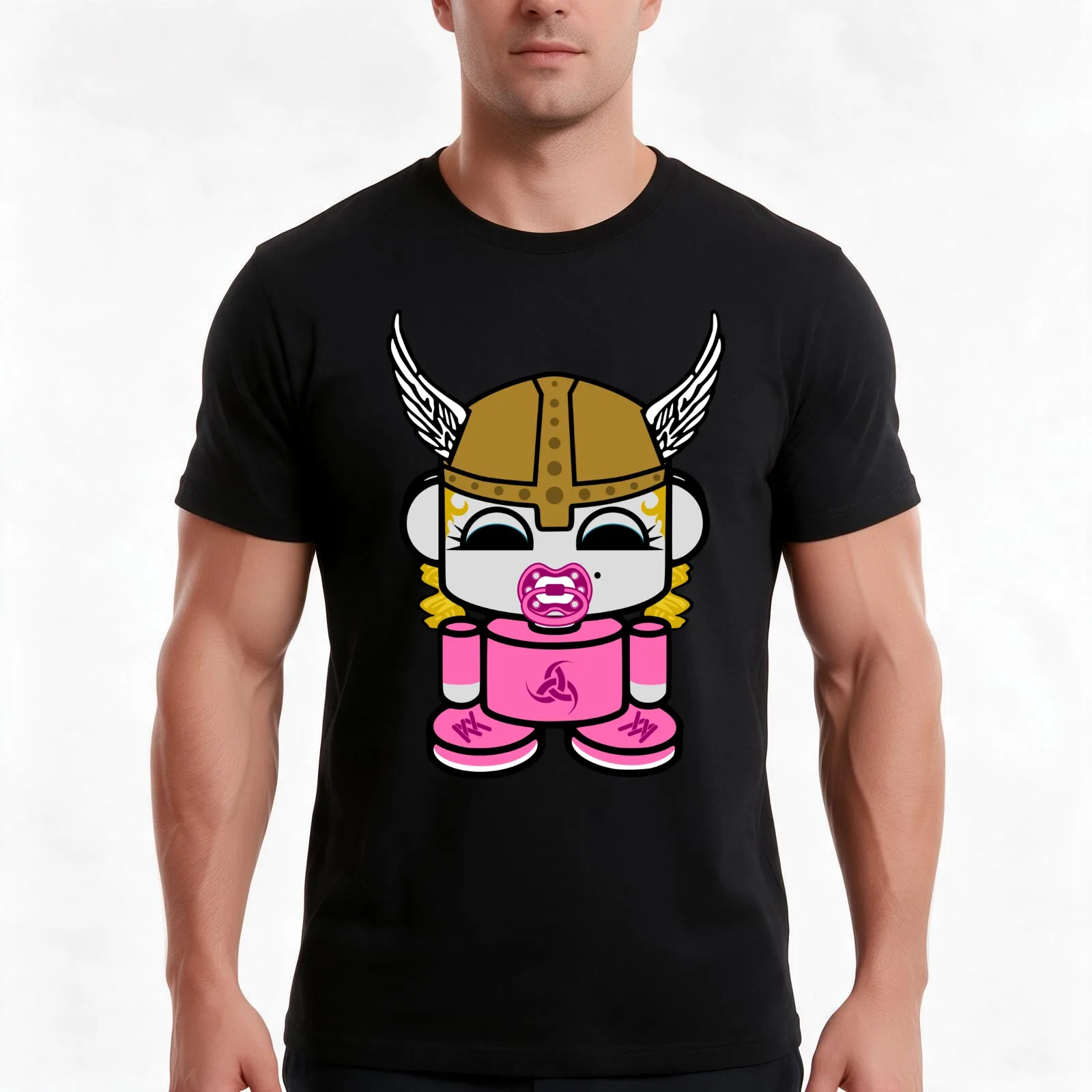 Freya O'BABYBOT Toy Robot T-Shirt, Summer Casual Cotton Tee, Oversized Streetwear Tops, Vintage Graphic Print, Unisex Men Women