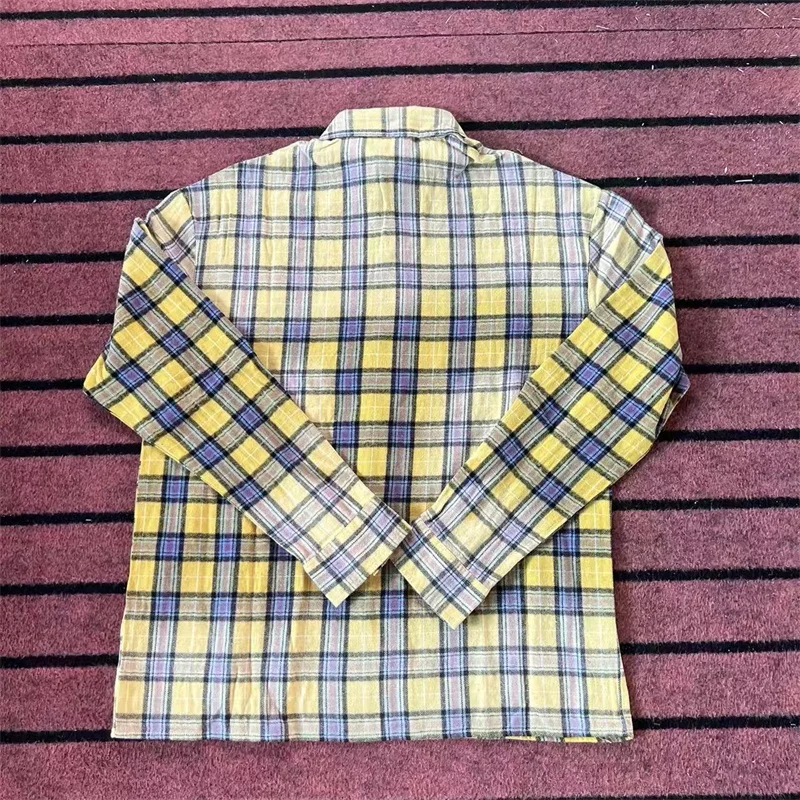 Foto reale VALLEY Camicie scozzesi da uomo Stampa trapano caldo Camicie vintage americane da donna oversize in puro cotone Vale