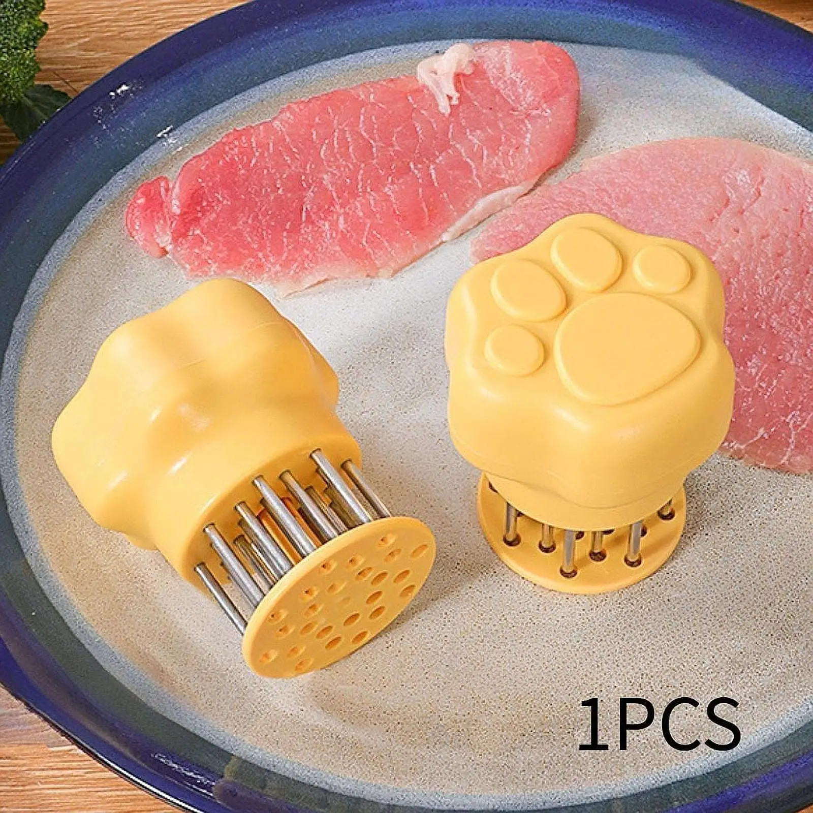 Versatile Meat Tenderizer Tool Small Grinder Cat Paw Design Automatic Return for Even Marination Beef Pork Chicken Steak