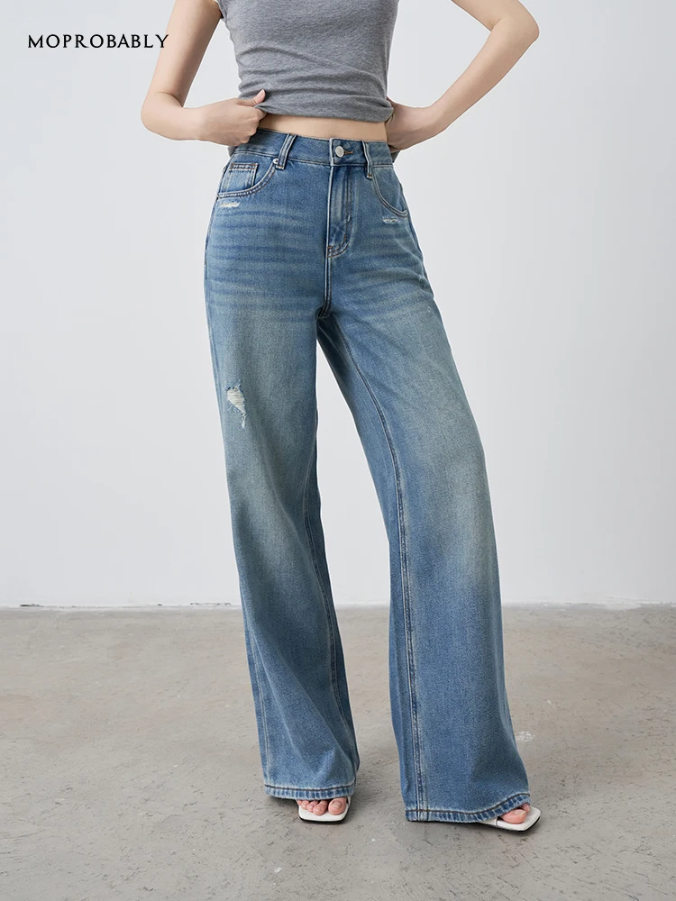 

Джинсы Waed с прямыми штанинами, повседневные брюки, универсальные длинные брюки для женщин на все сезоны: весна, лето, осень, зима