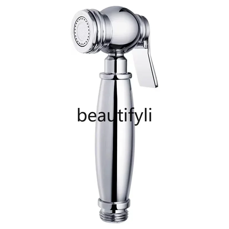 

Zirconium gold all copper retro spray gun kitchen pullable flush head toilet significant other pressurized flush