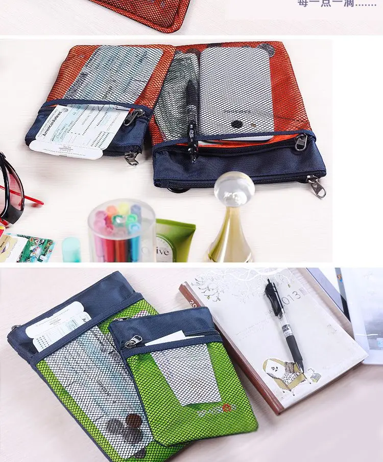 New Hanging Neck Passport Bag Anti-theft Document Pocket Outdoor Travel Storage Pack Shoulder Mobile Phone Bag Card Holder