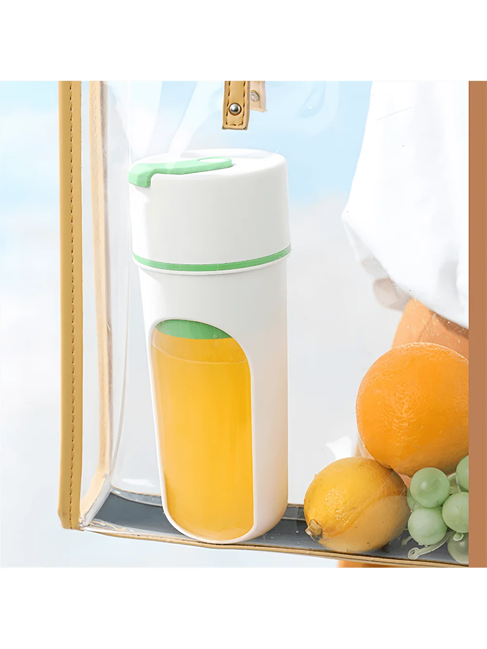 휴대용 핸드헬드 주서기 컵, USB 충전식 과일 주스 메이커 빨대 포함