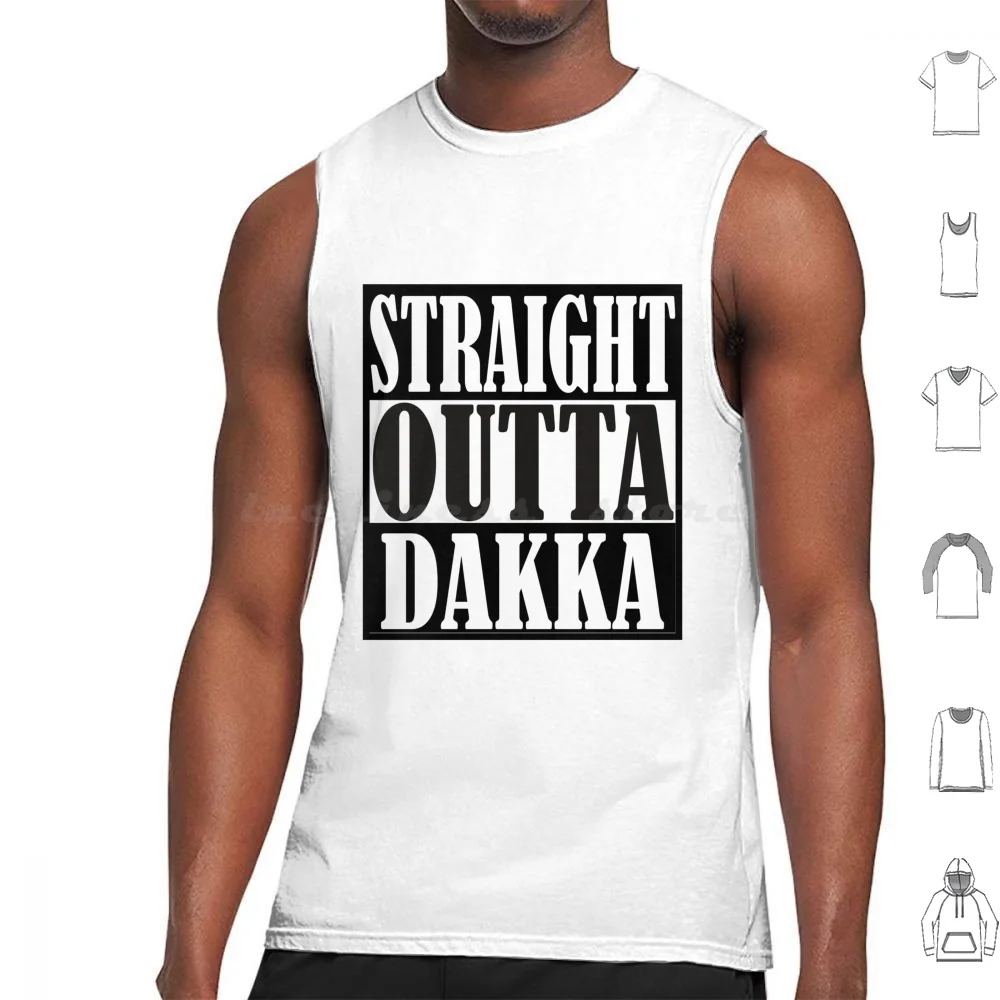 Straight Outta Dakka Tank Tops Print Cotton Orc Green Skin Ork 40 000