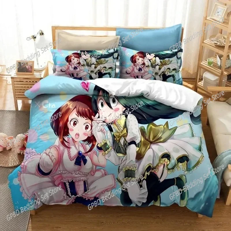 Anime Pattern My Hero Academia Bedding Set Kids 3d Duvet Cover Comforter Bed Linen Twin Full Queen King Single Size Dropshipping