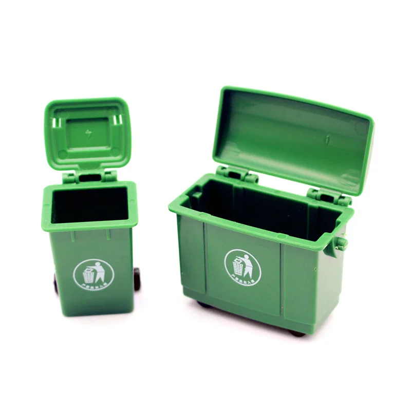 2개/세트 인형집 미니어처 쓰레기통 야외 인형집 장면 미니 모델 액세서리