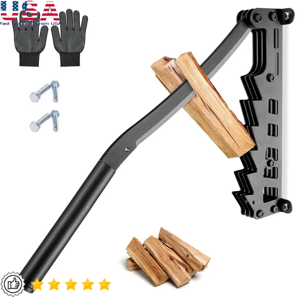 Firewood Kindling Splitter 2024 New Designed Wall Mounted Wood Manual Soft Wood Integrated Blade Handle Extended Indoor Outdoor