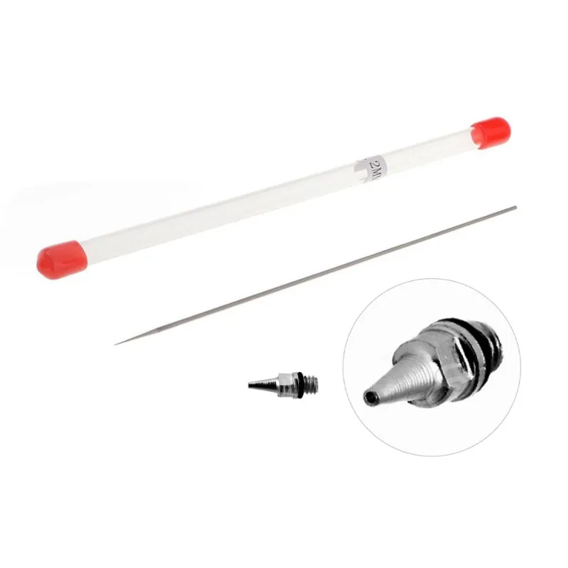 ABGH-For Airbrush For Fine Lines And Stippling Tools-0.2Mm Threaded Nozzle And Needle Set For Fengda-Precision Detailing