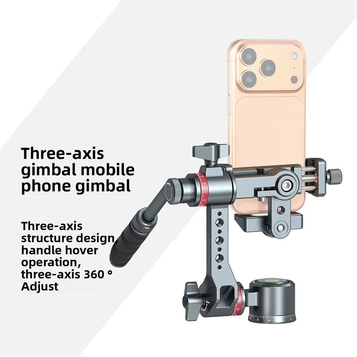 3- Universal Phone Gimbal, Tilt Adjustable 360° Rotation Stabilizer for Phone Android Mobile, Live Streaming Vlog