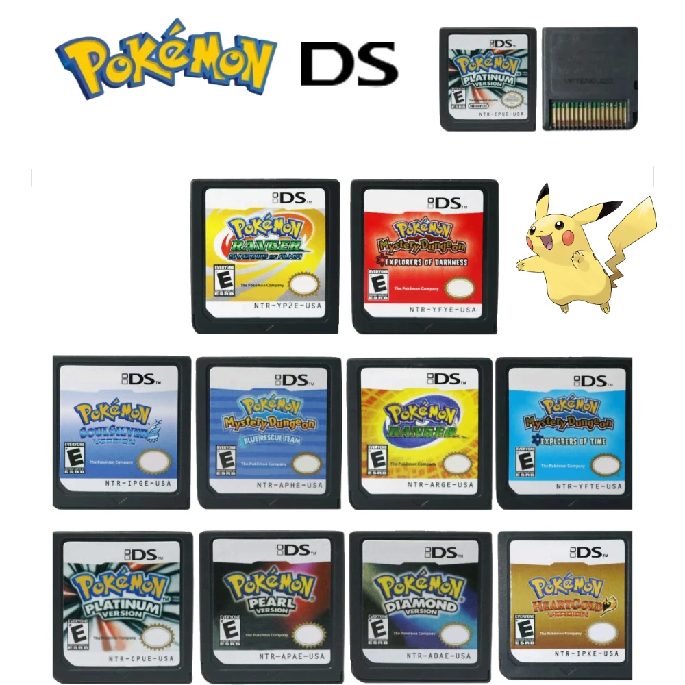 Nueva tarjeta combinada de Pokémon 3DS NDS, tarjeta combinada DS, corazón dorado y alma plateada, tarjeta de juego de Pokémon, regalo para niños