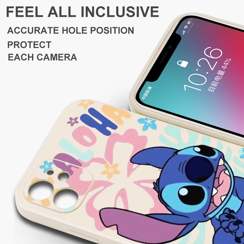 Cute Stitch Disney Phone Case For Xiaomi Redmi 13C 5G 12 12C 10X 5G 10C 10 9 9A 9C 9AT 8 8A Soft Liquid Silicone Cover Coque