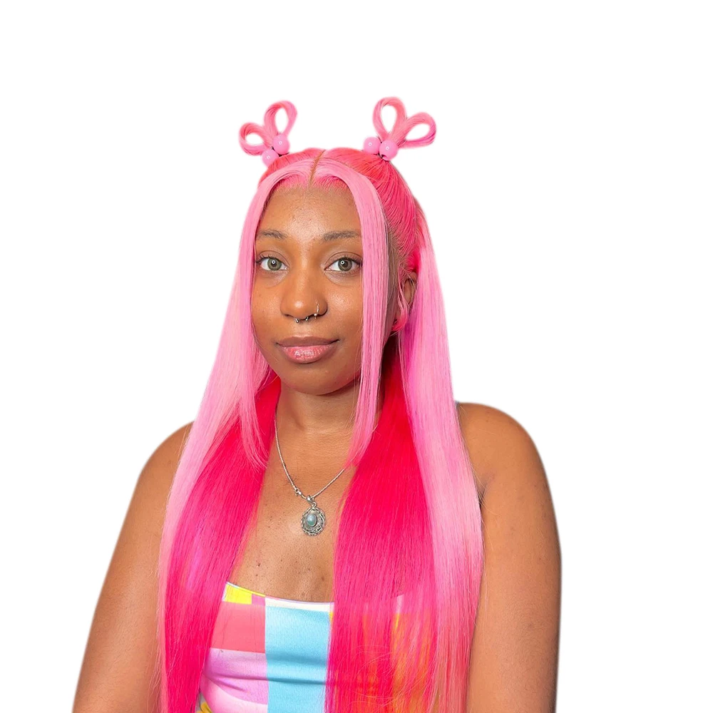 تسليط الضوء على باروكة من شعر طبيعي وردي 13x4 باروكات أمامية من الدانتيل قبل قطعها مستقيم وردي وردي 613 ملون 13x6 باروكة أمامية من الدانتيل للنساء