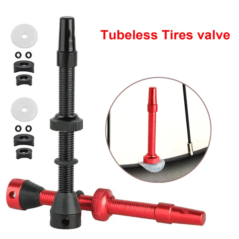 1Pair 44/60mm Bicycle Presta Valve-Aluminum Alloy Valve-For Tubeless Road/MTB/Gravel Bike Uses Valve