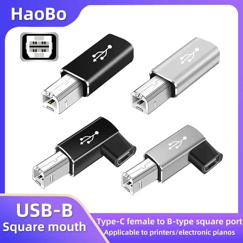 Hao Bo Suitable for type-c to square usb adapter electric piano electronic printer adapter TYPE-C female head to MIDI head drum