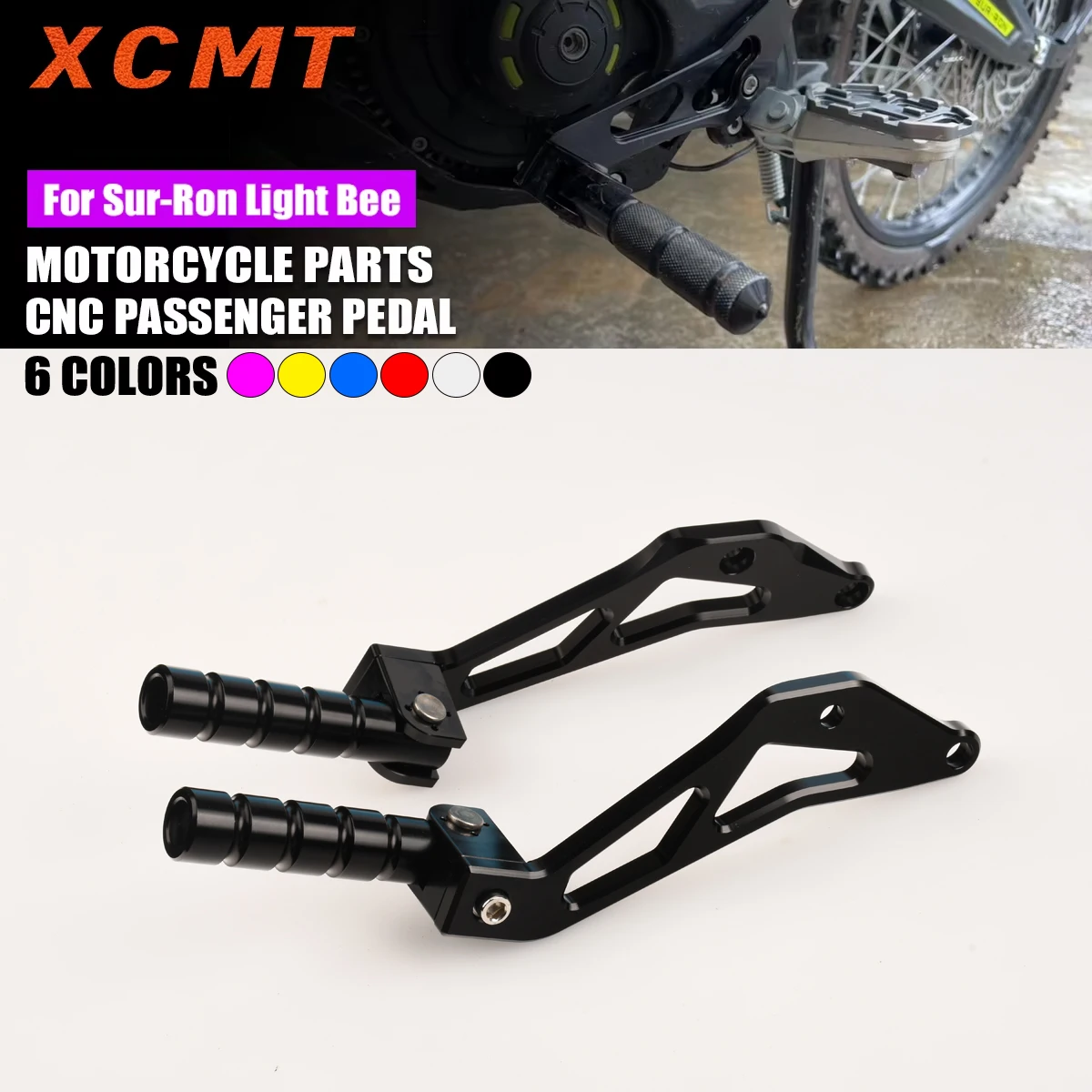 For Sur-Ron Light Bee X S Electric Motorcycle CNC Aluminum Alloy Foldable Rear Passenger Footrest For Segway X160 X260