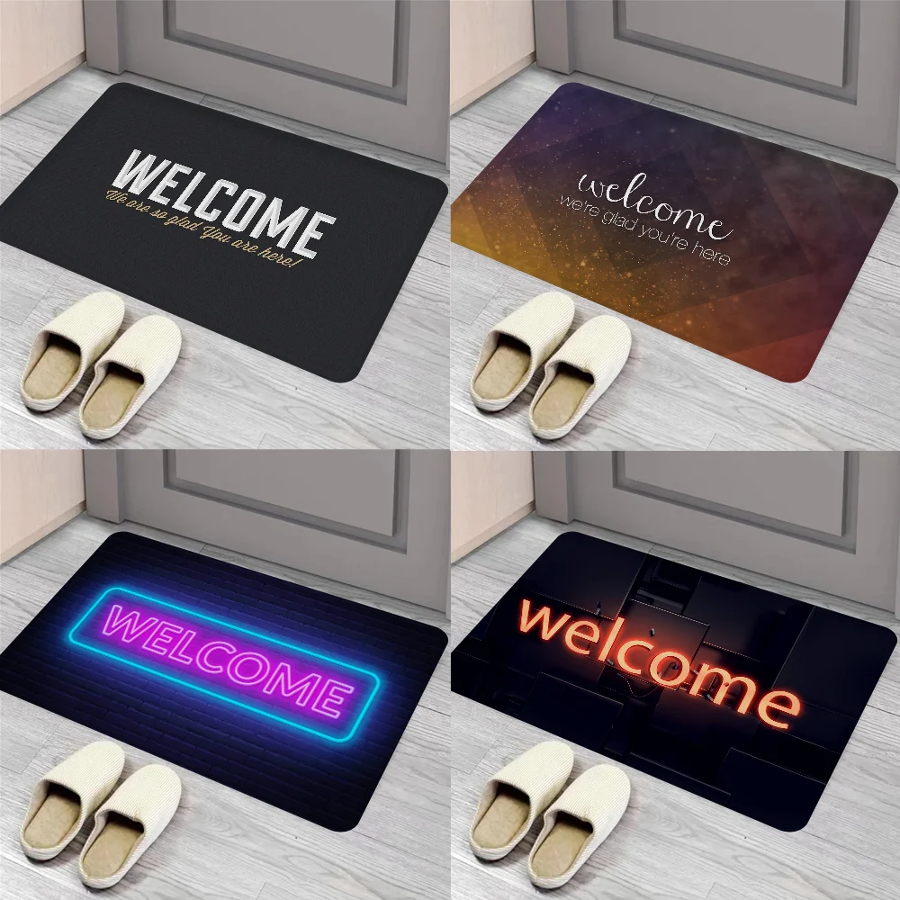 

Welcome Printed Pattern Floor Mat Entrance Door Mat Nordic Style Home Doormat Bathroom-Toilet Mats Bedroom Hotel Decor Mat