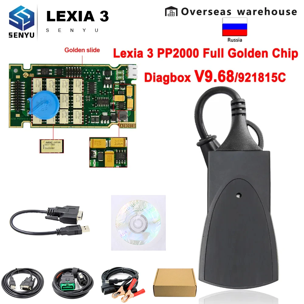 Lexia 3 Full Gold Chip 921815C PP2000 Diagbox V9.68 V7.83 Lexia3 For Citroen/Peugeot Auto Scanner OBD OBD2 Car diagnostic Tools