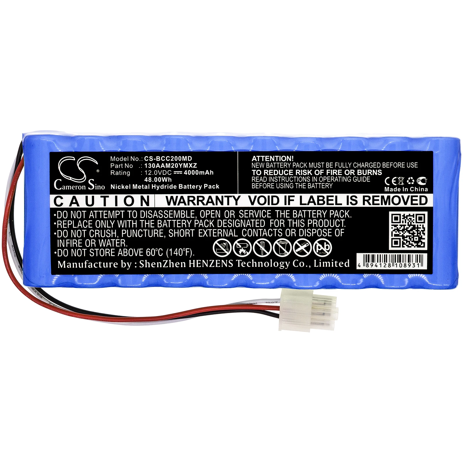 CameronSino 12.0V 4000mAh Battery for Bionet Cardio 7 ECG Monitor,Cardio Touch 3000,CardioCare 2000,FC1400,FC700,Cardio M+ +TOOL