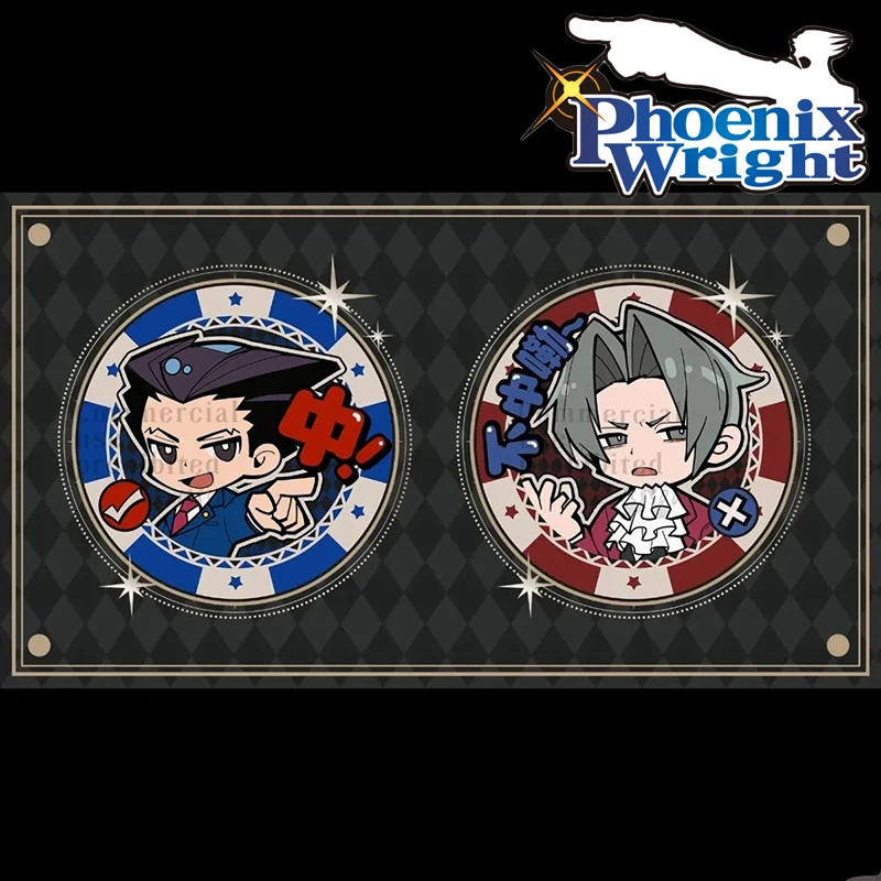 Anime Ace Attorney Phoenix Wright Phoenix Wrigh Cosplay Brooch 58MM Round Metal Badge Backpack Pins Jewelry Accessories