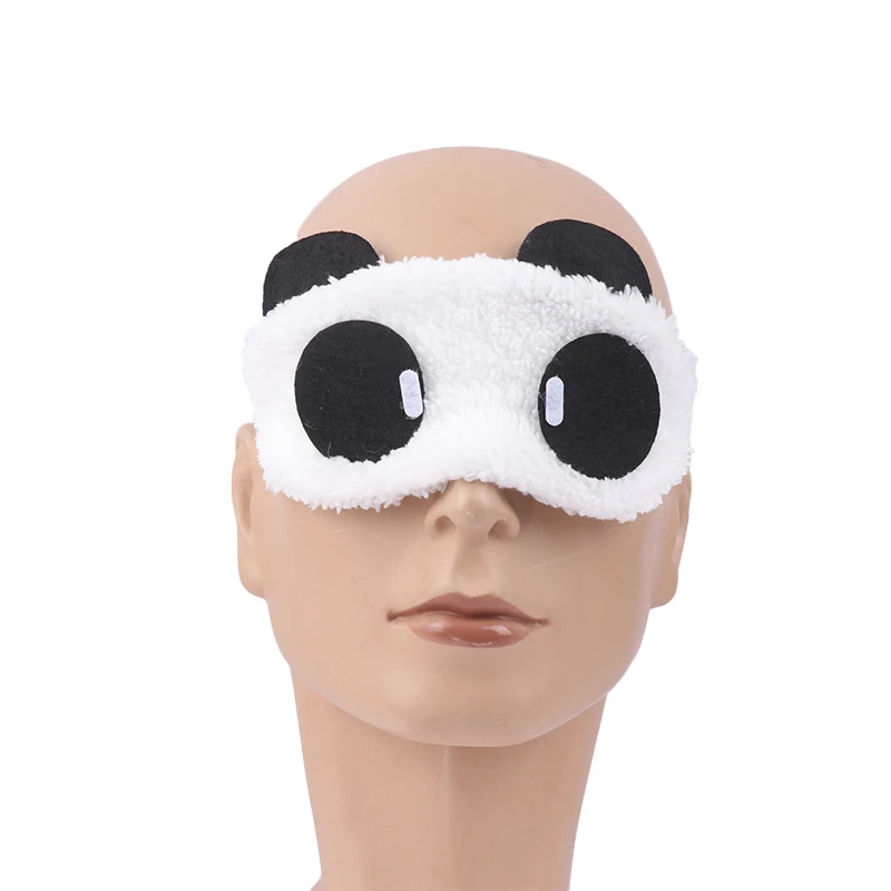 TE1pc 18.5*11CM Cute Design Fashion Accessories Plush Panda Face Eye Mask Travel Sleeping Soft Eyeshade Portable Sleeping Cover