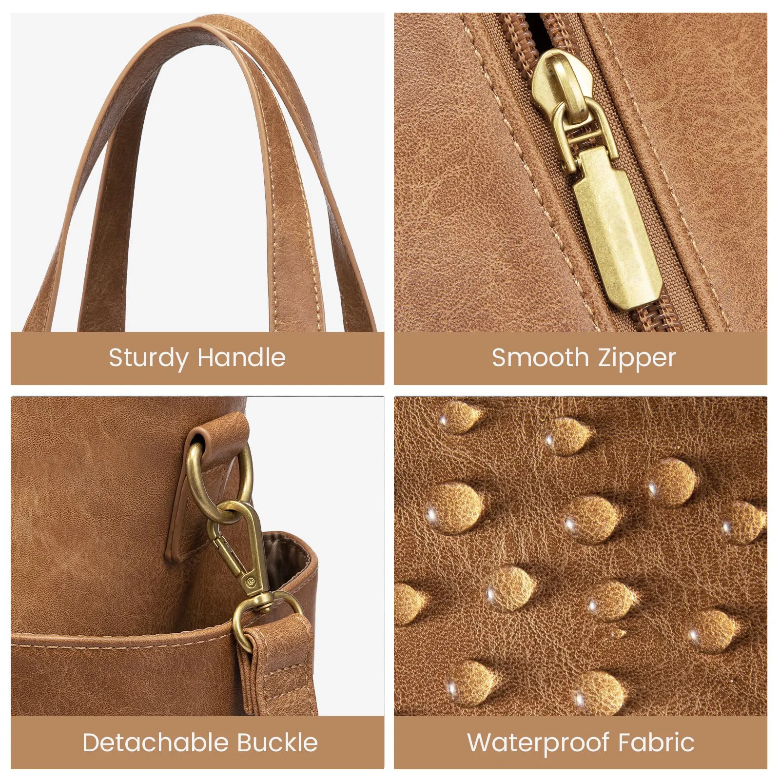 حقيبة كمبيوتر محمول للنساء مقاس 15.6 بوصة حقيبة عمل عتيقة مع حامل أكواب كبير، حقيبة مدرسية للكمبيوتر مقاومة للماء #3