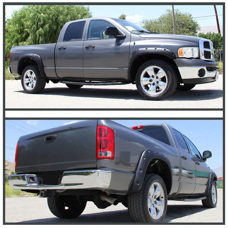 Wheel Arch Flares2001-2008 for Dodge Ram 1500 & 2003-2009  2500 3500 (Fleetside Model Only) Pocket Rivet Style Wheel Arch Covers