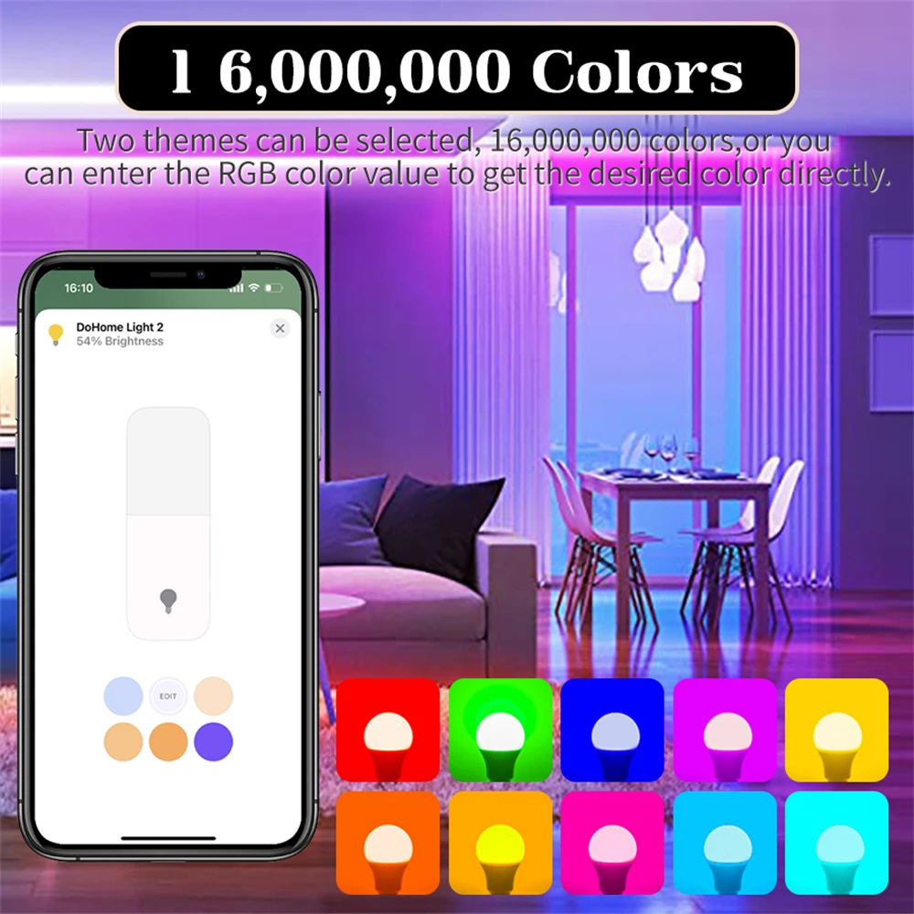 Xiaomi Homekit LED Smart WiFi Light Bulb Siri Voice APP Control RGB Night Lamp For Apple Home Kit Via App Alexa Google Home