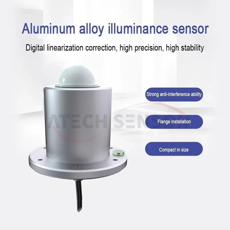 Novatech Global Aluminum Alloy Solar Illuminance Sensor 5-24V DC 3%FS Accuracy 10Lux Resolution for Weather Monitoring