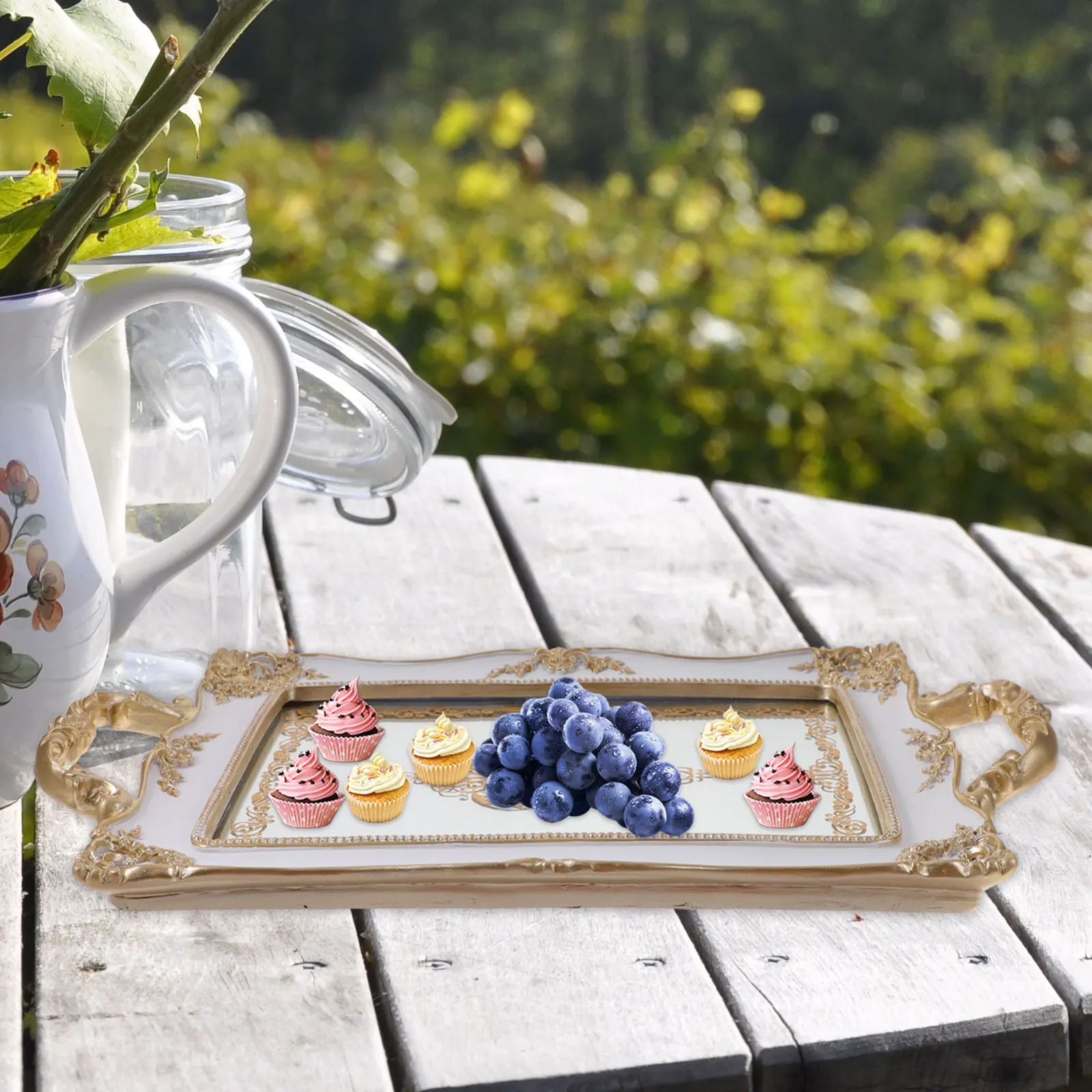 

Nordic Style Mirror Tray Jewelry Organizer Dish Display Plate Trinket Storage Perfume Vanity Decorative Tray Jewelry Dish