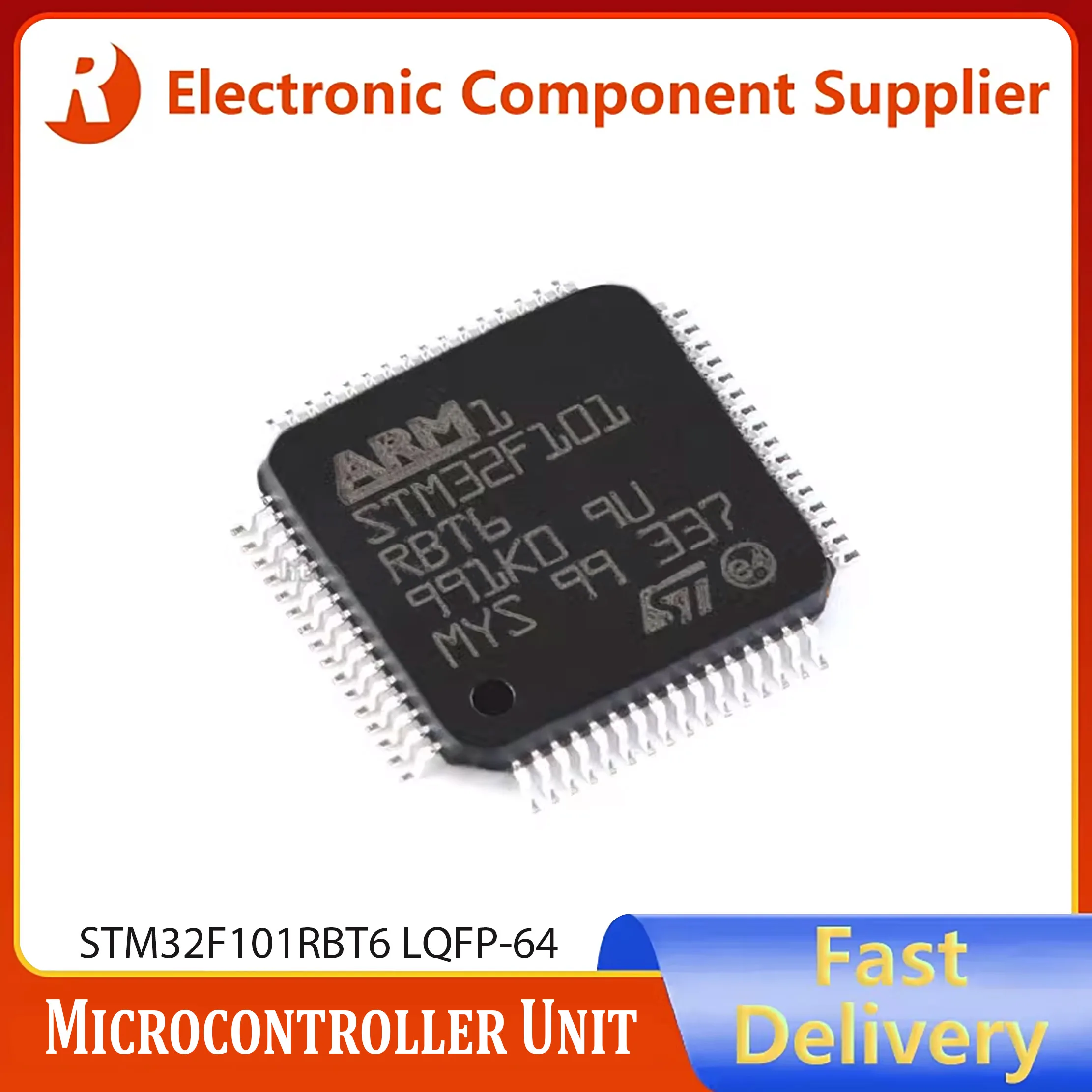 1pcs/2pcs/5pcs Genuine STM32F101RBT6 LQFP-64 ARM Cortex-M3 32-bit Microcontroller Unit (MCU)